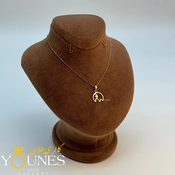 آویز فیل مینیمال طلا لیزری